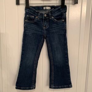 💐5/25 girls toddler jumping beans dark wash adjustable bootcut flare jeans